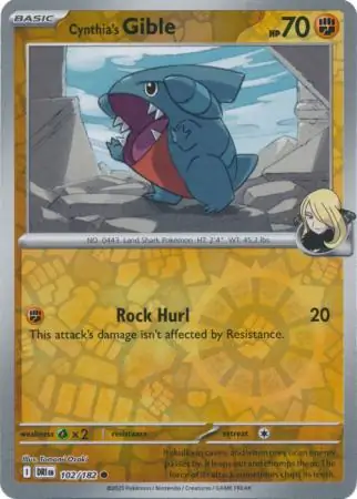 Cynthia's Gible Reverse Holo