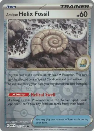 Antique Helix Fossil Reverse Holo